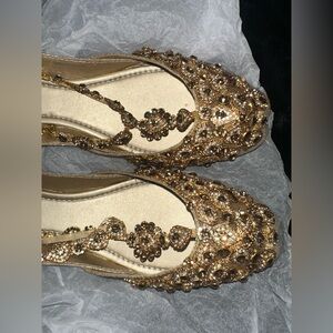 Gold Jeweled Women's Khussa/sandals Perfect for Eid BRAND NEW